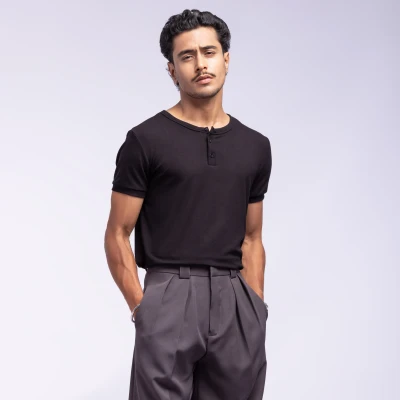 PLEATED WIDE LEG PANTS