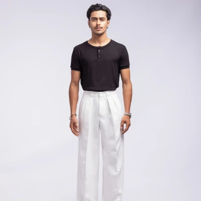 PLEATED WIDE LEG PANTS