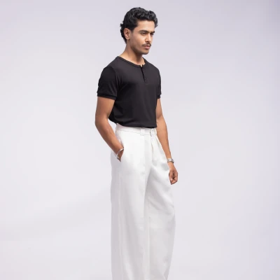 PLEATED WIDE LEG PANTS