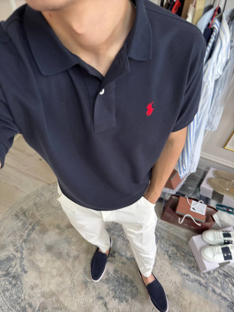 Product image of Ralph Lauren Classic Polo — White & Navy