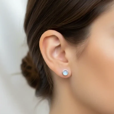 Rose Quartz Stud Earrings