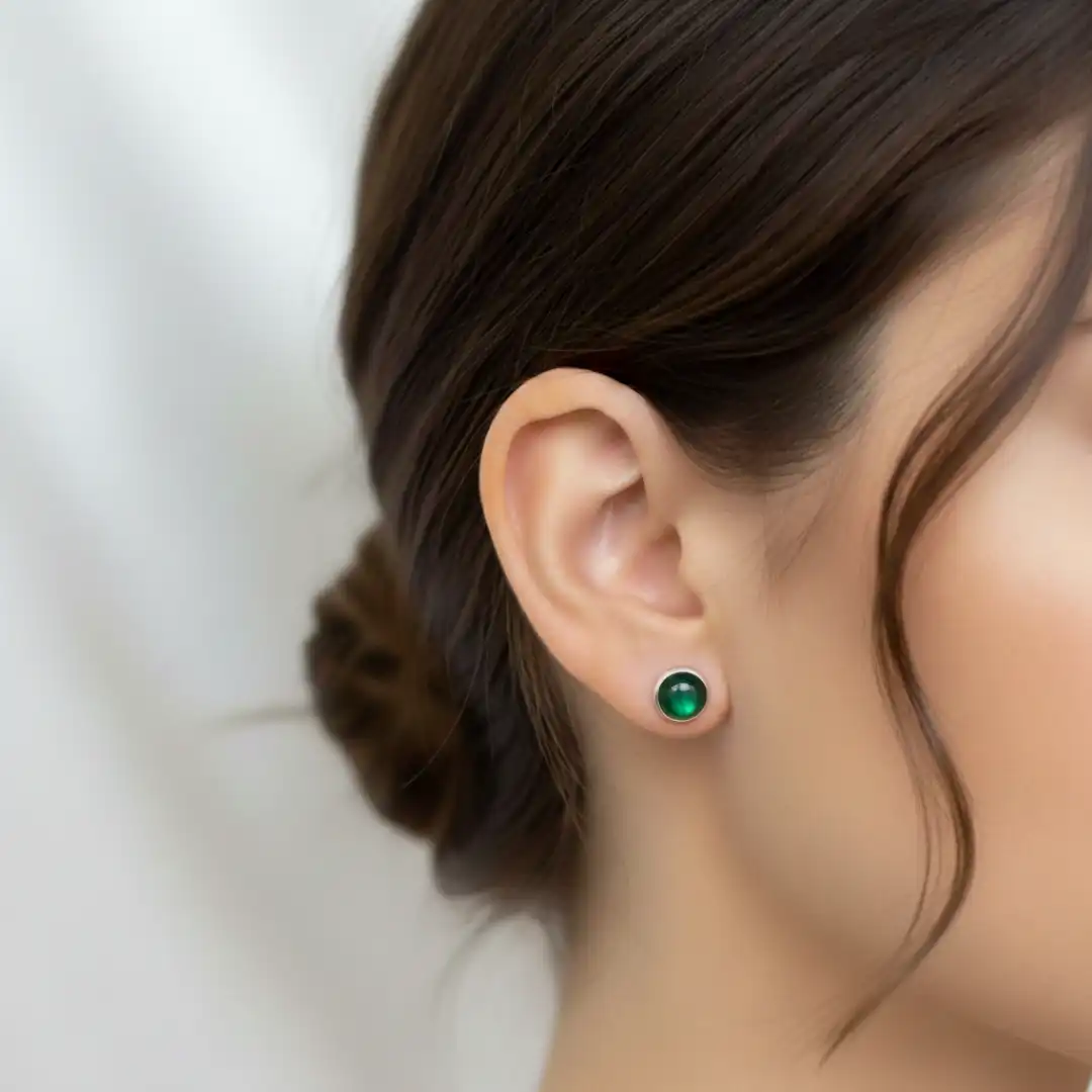 Product image of Green Onyx Stud Earrings