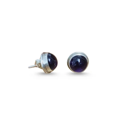 Amethyst Silver Stud Earrings