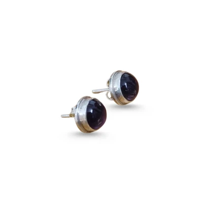 Amethyst Silver Stud Earrings