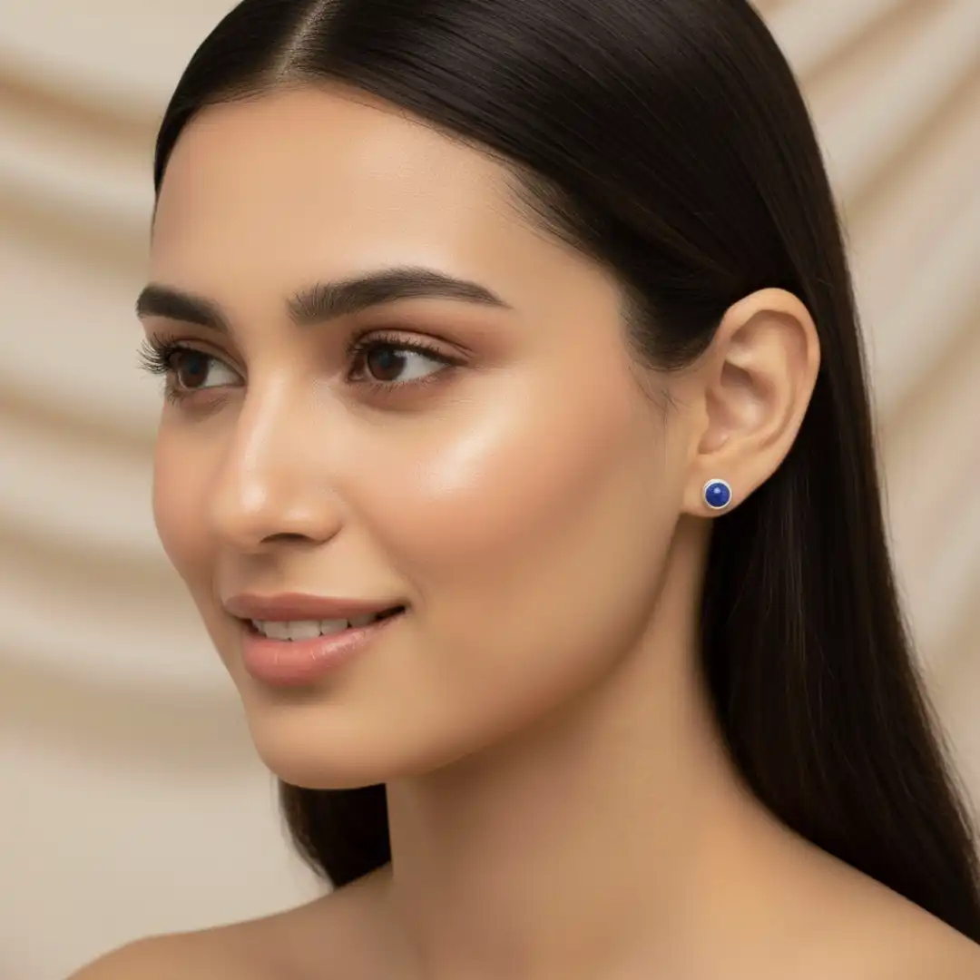 Product image of Lapis Lazuli Silver Stud Earrings