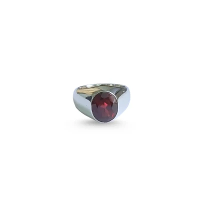 Garnet Sterling Silver Ring | M...