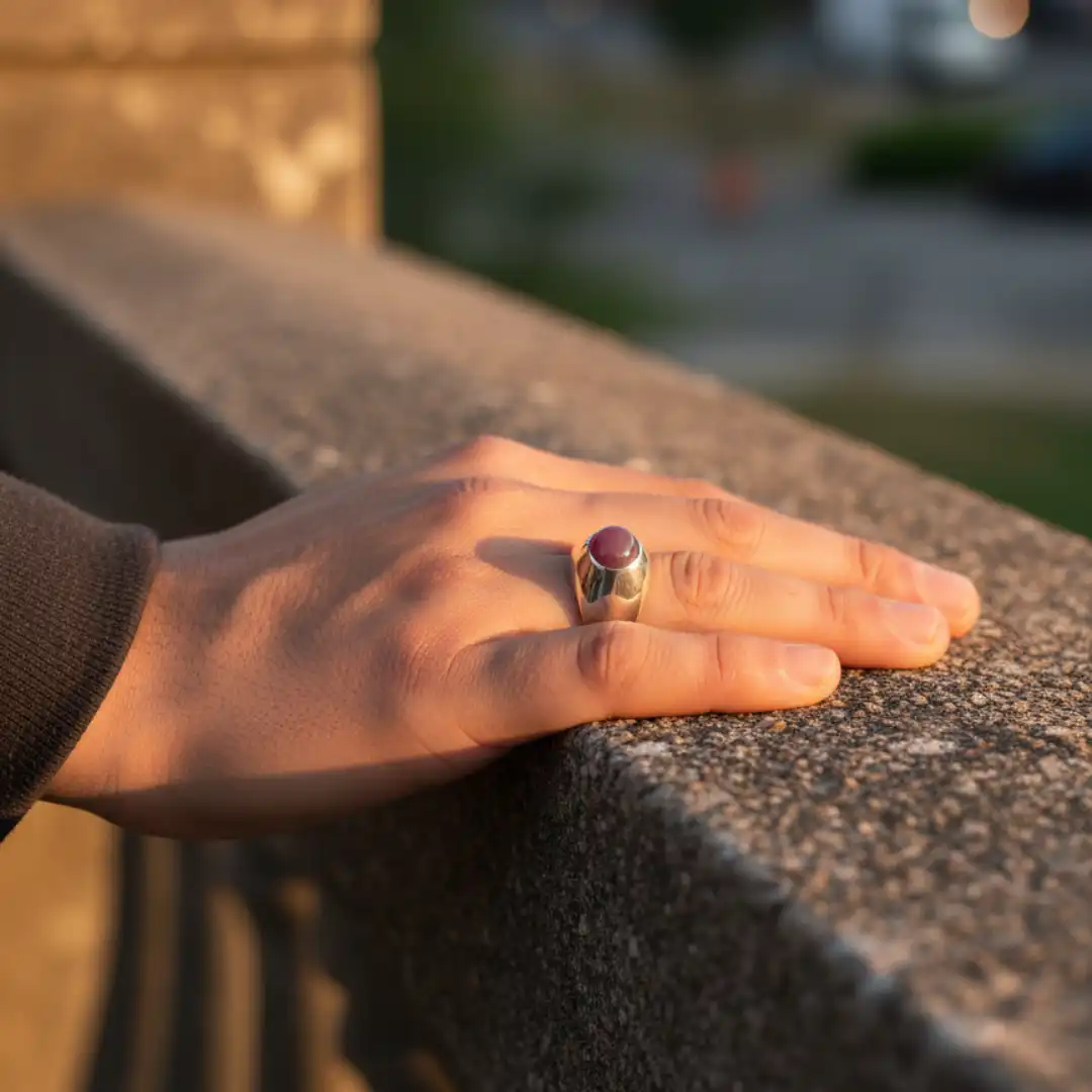 Product image of Star Ruby Sterling Silver Ring | Mens