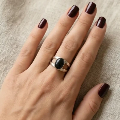Black Star Silver Ring