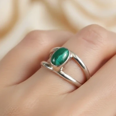 Malachite Silver Ring