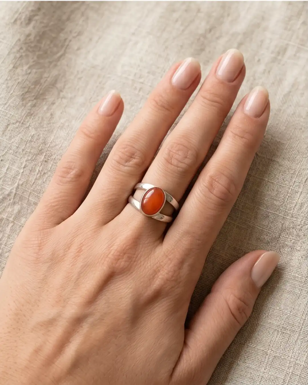 Product image of Red Coral Silver Ring
