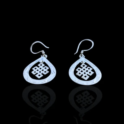 Endless Knot Silver Teardrop Da...