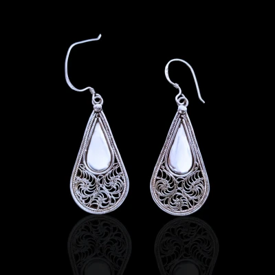 Teardrop Sterling Silver Filigr...
