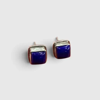 Lapis Lazuli Silver Stud Earrin...