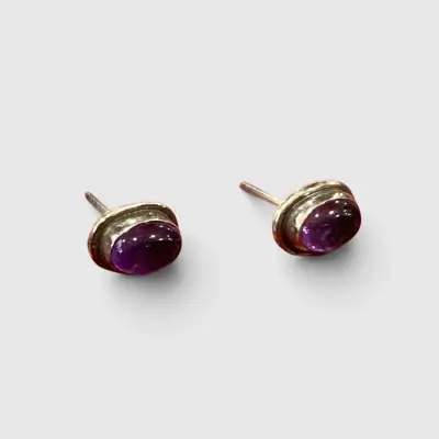 Amethyst Silver Stud Earrings