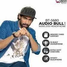 Product image of Ubon Audio Bull 2.O BT-5680 Bluetooth Headset  (Black, On the E