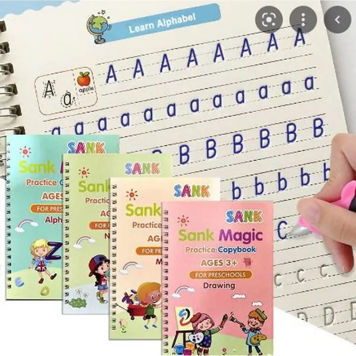 Product image of Sank Magic Reusable Practice Copy Book - 4 Pcs