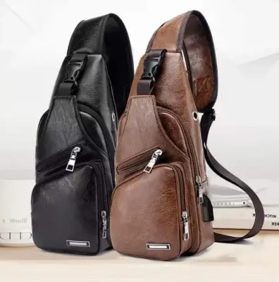 Product image of One Side Chest Bag With USB Charging Port for Men