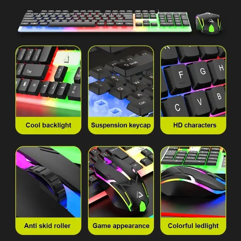 Product image of Mechanical RGB Gaming Keyboard And Mouse Combo For PC And Laptop ( Random Color)