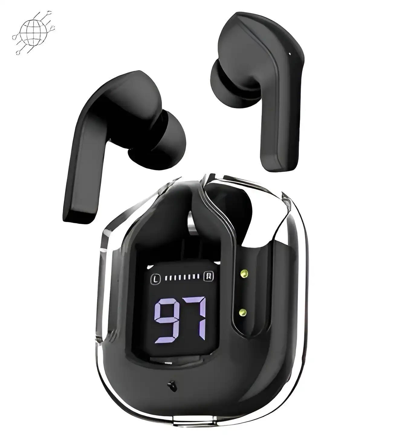 Product image of T6 TWS 2200 mAh Power Bank Charging Box EarBuds With Mic Bluetooth Headset  (Black, True Wireless)