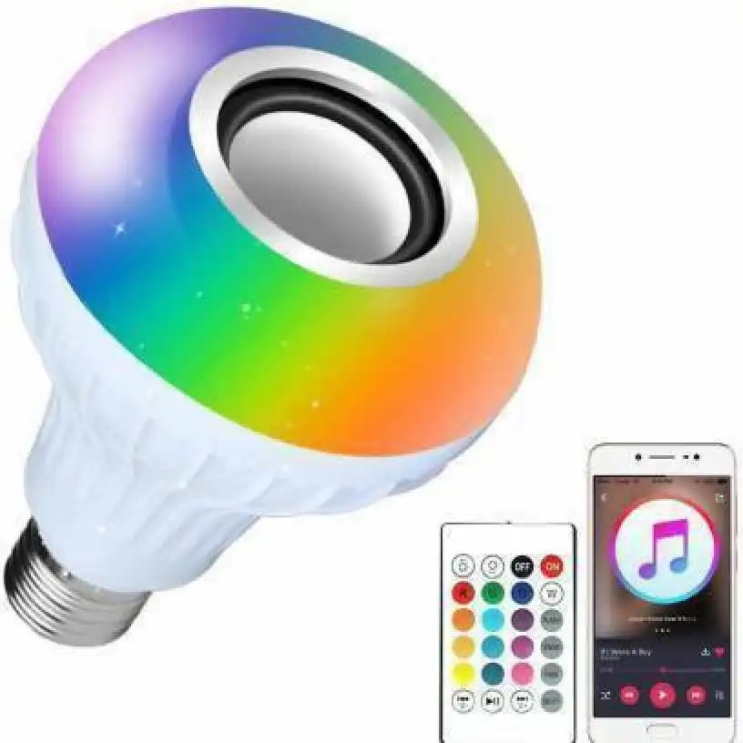 Product image of LED Wireless Light Bulb Speaker, Smart Music Bulb for Party, Home,Smart Speaker  (White)