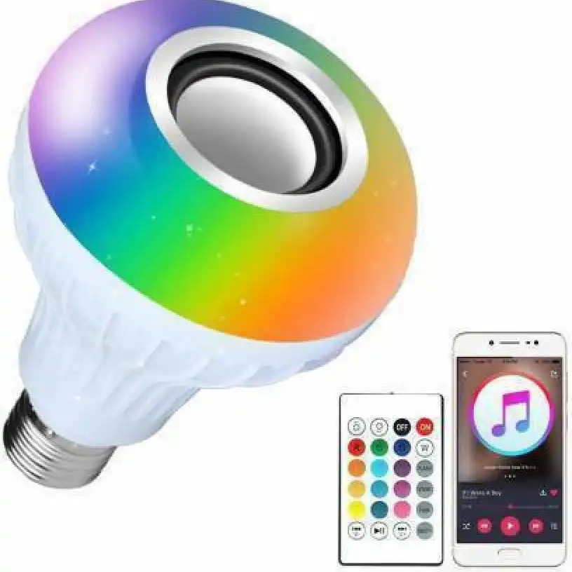 Product image of LED Wireless Light Bulb Speaker, Smart Music Bulb for Party, Home,Smart Speaker  (White)