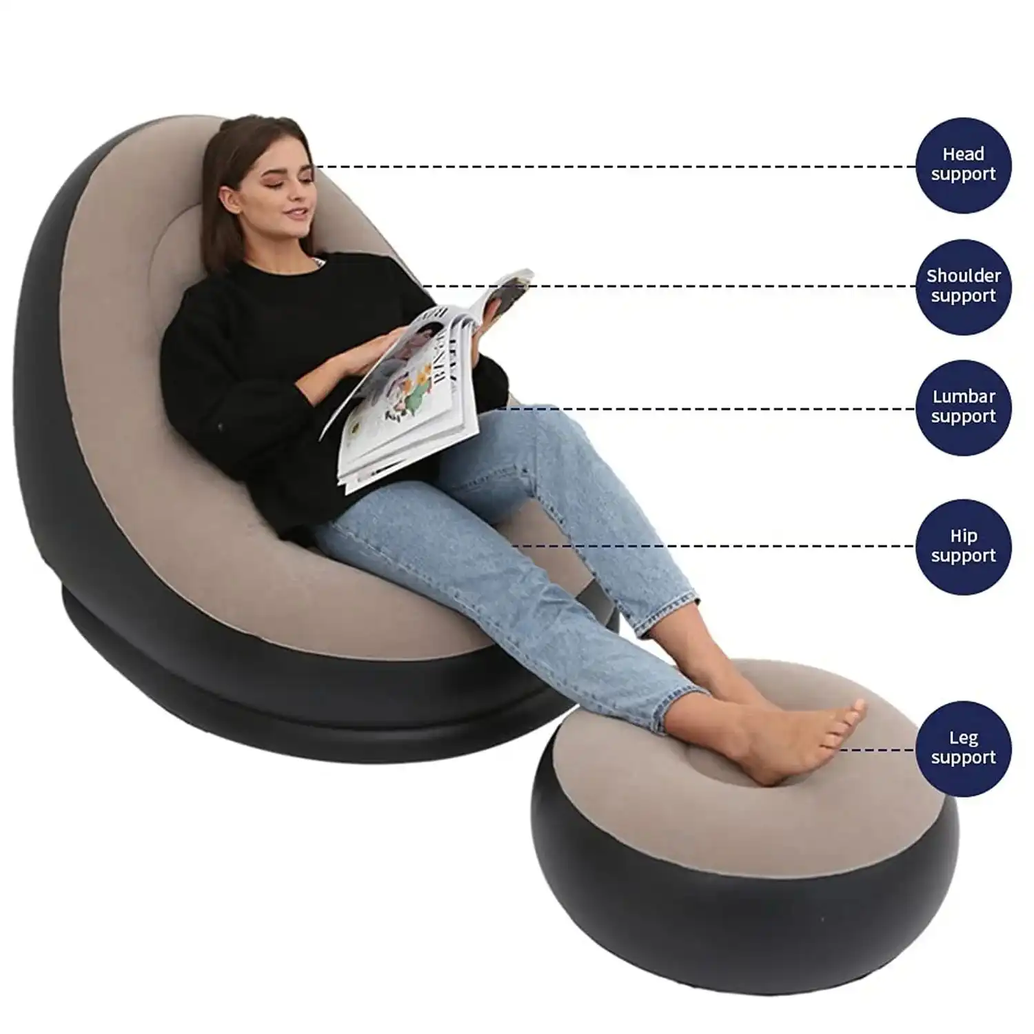 Product image of Air Sofa Foot Stool With Free Pump