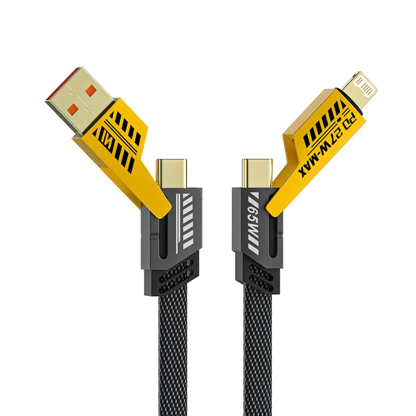Product image of 4 in 1 Convertible Metal Fast Data Cable, Braided Cable 65W