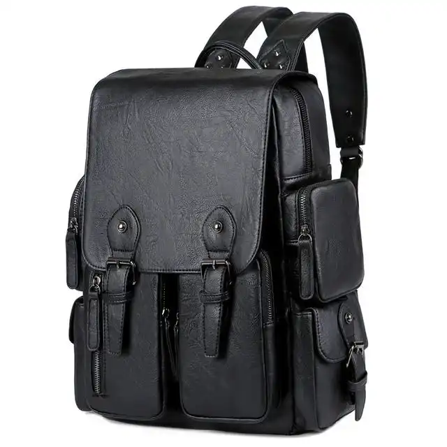 Product image of Large Capacity Casual PU Leather Backpack for Men | Student Backpack | Travel Bags for Men