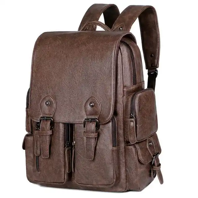 Product image of Large Capacity Casual PU Leather Backpack for Men | Student Backpack | Travel Bags for Men
