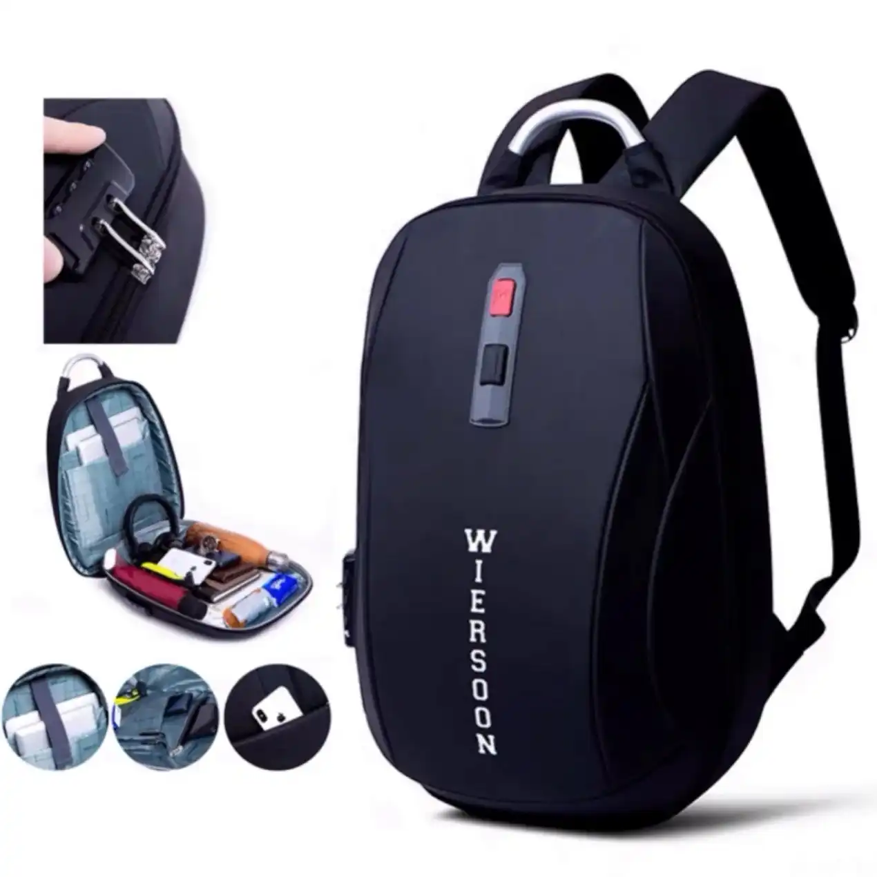 Product image of Waterproof Antitheft Wiersoon Laptop Bag Travel Bag for Men Riders - Bags |