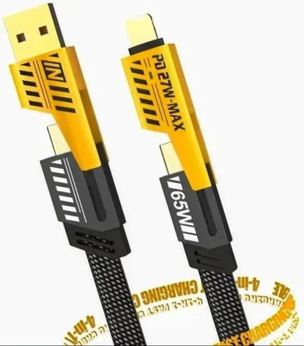 Product image of 4 in 1 Convertible Metal Fast Data Cable, Braided Cable