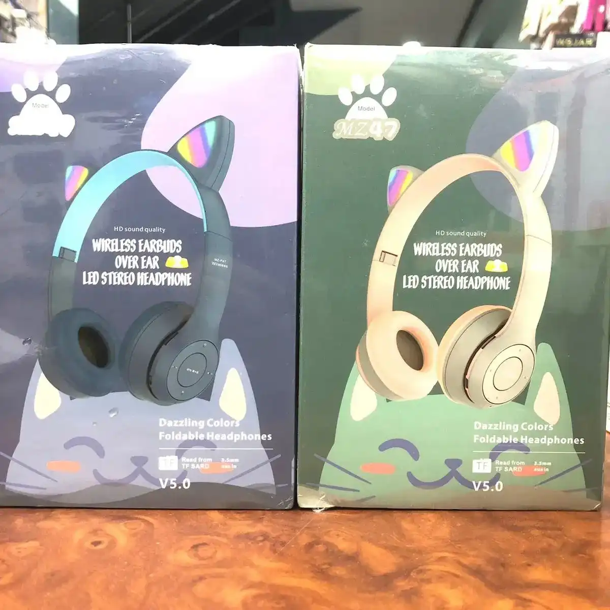 Product image of MZ-047 Wireless Earbuds Over Ear Led Stereo Headphone