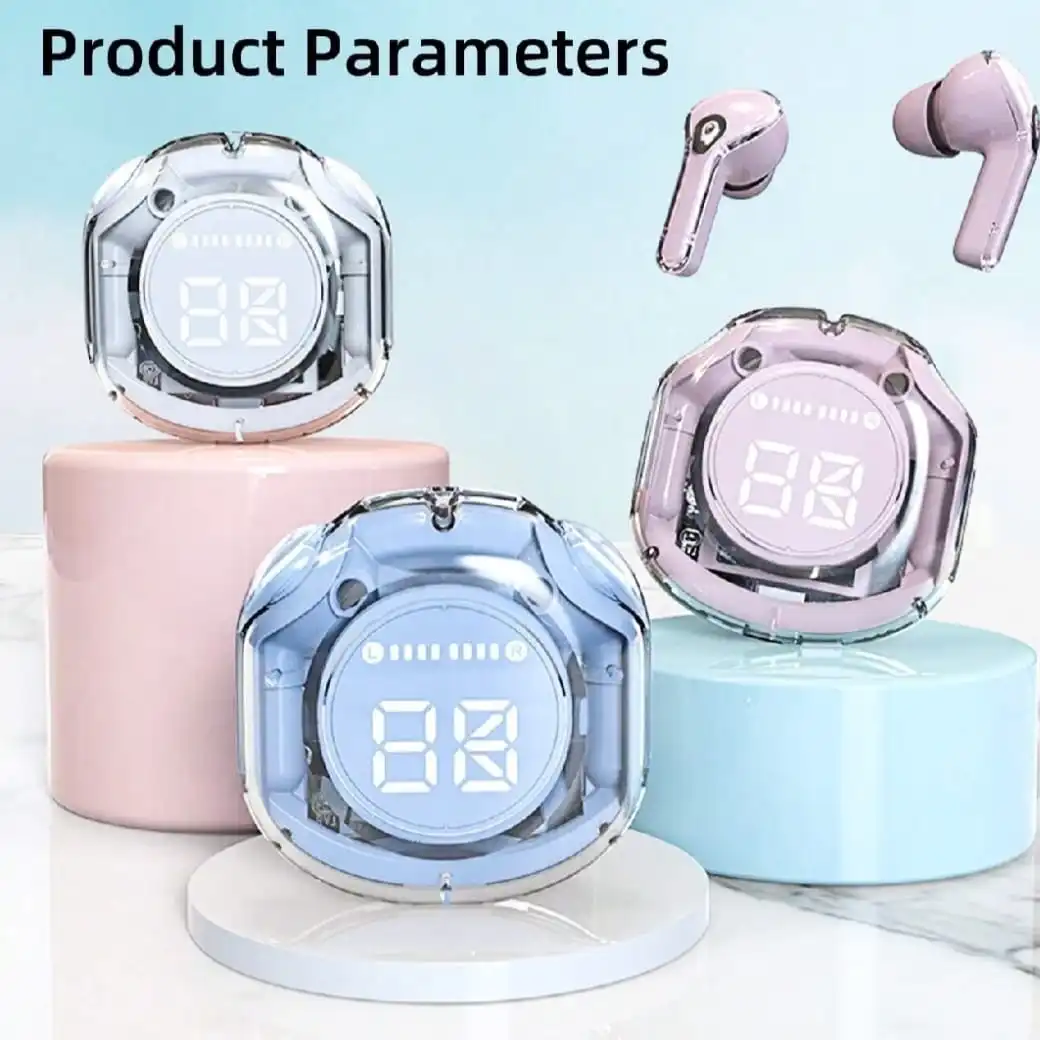 Product image of RC Ultrapods Pro Wireless Bluetooth Earbuds Transparent TWS 5.3 LED light Display
