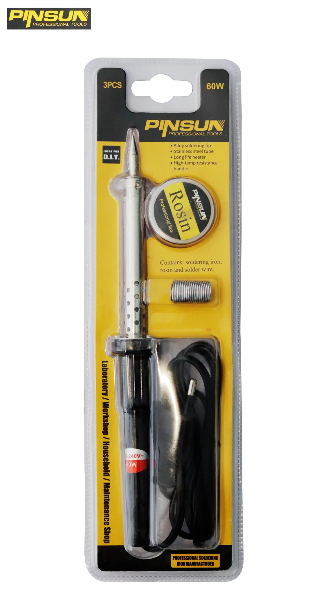 Product image of PINSUN Professional 60W Soldering Iron Set Includes Soldering Wire, Paste (Flux )