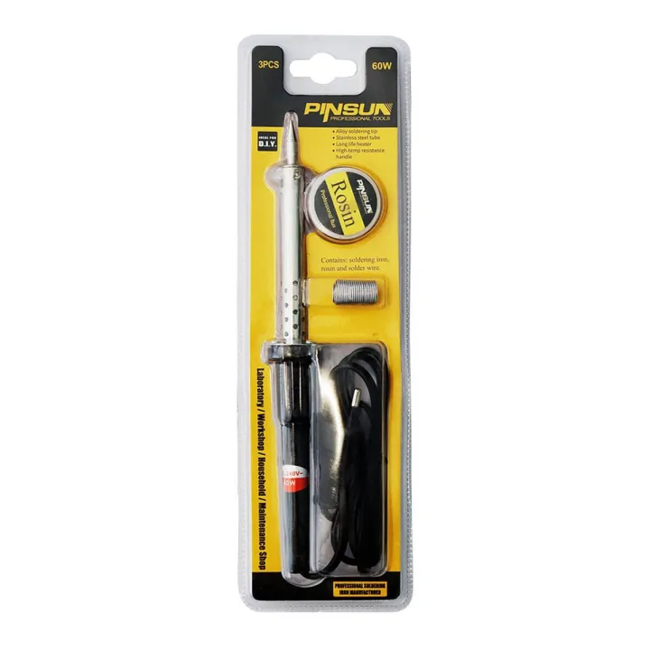 Product image of PINSUN Professional 60W Soldering Iron Set Includes Soldering Wire, Paste (Flux )