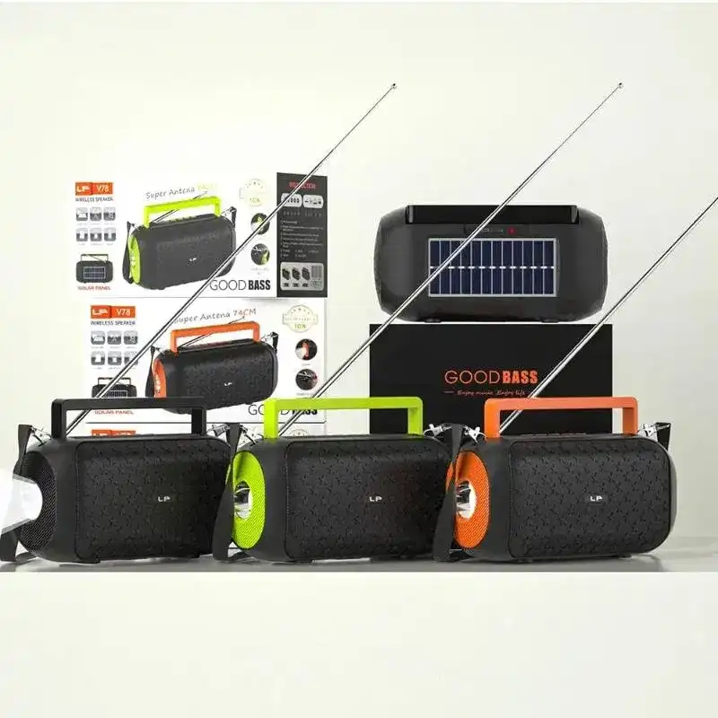 Product image of LP-V78 Portable Solar Panel Charging Wireless BT Speaker Stereo Deep Bass