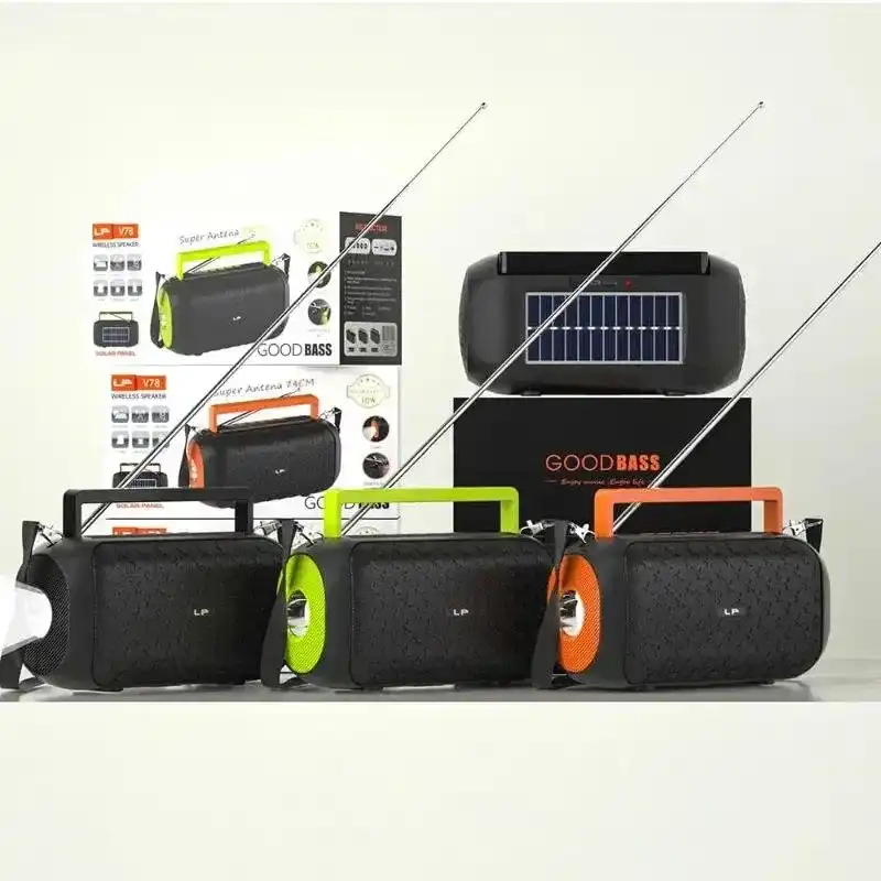 Product image of LP-V78 Portable Solar Panel Charging Wireless BT Speaker Stereo Deep Bass