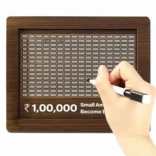 Product image of Wooden Piggy Bank | Money Saving Box with 1 Lakh Goal Tracker for Kids & Adults