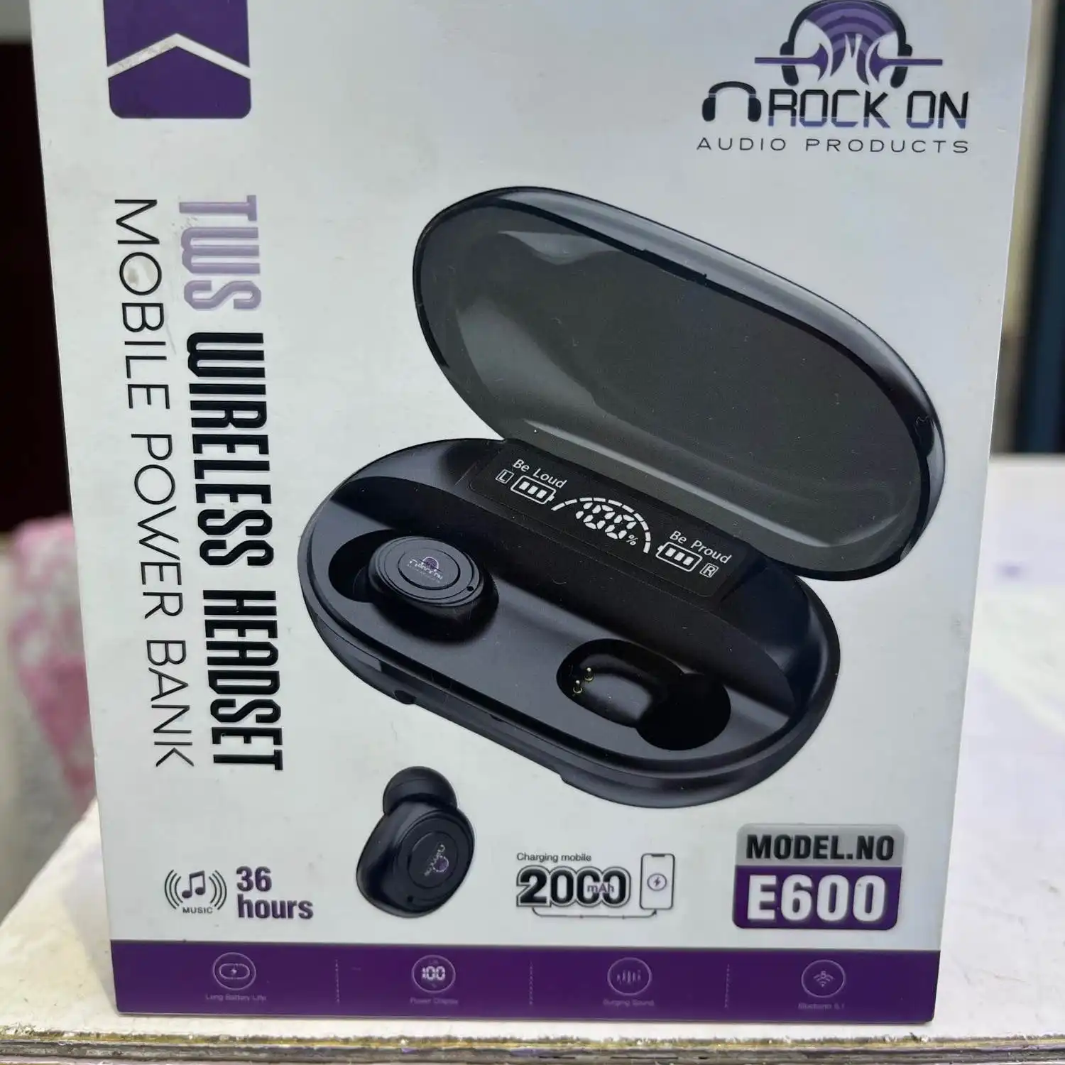 Product image of Rock On E600 True Wireless Stereo(TWS) Mobile Powerbank With Earbuds