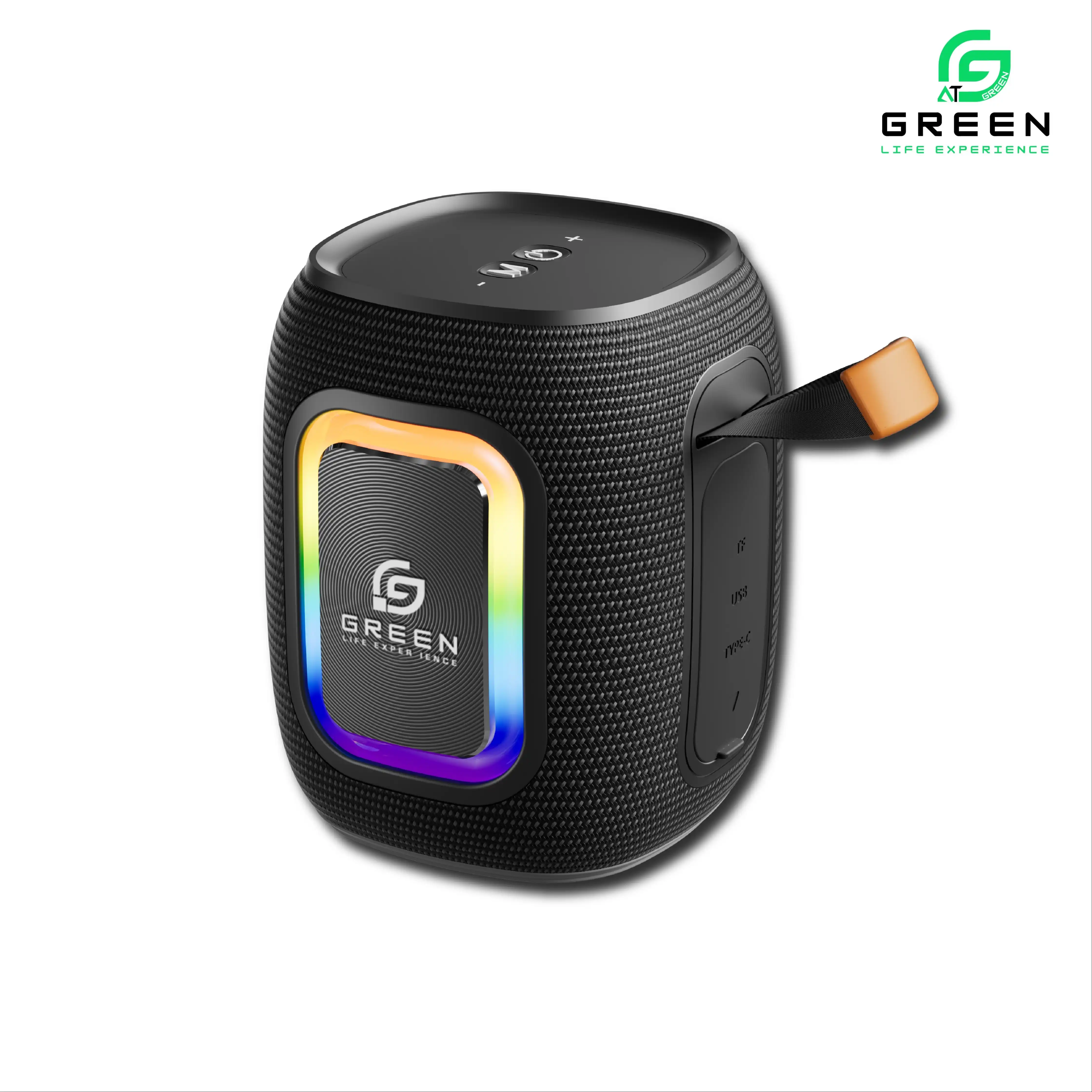 Product image of Green Melody-15 | Portable Bluetooth Speaker | 15 Watt | Heavy Bass | 8 Hours | RGB Light | Type-c | 2500 mAh