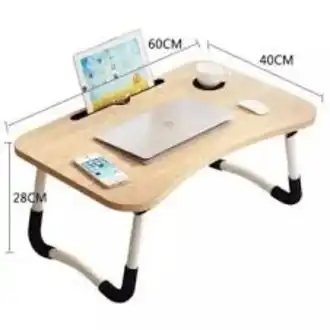 Product image of Foldable And Portable Laptop Table Stand / Study Table / Bed Table / Ergonomic & Rounded Edges / Non-Slip Legs / Engineered Wood Color - Light Blue