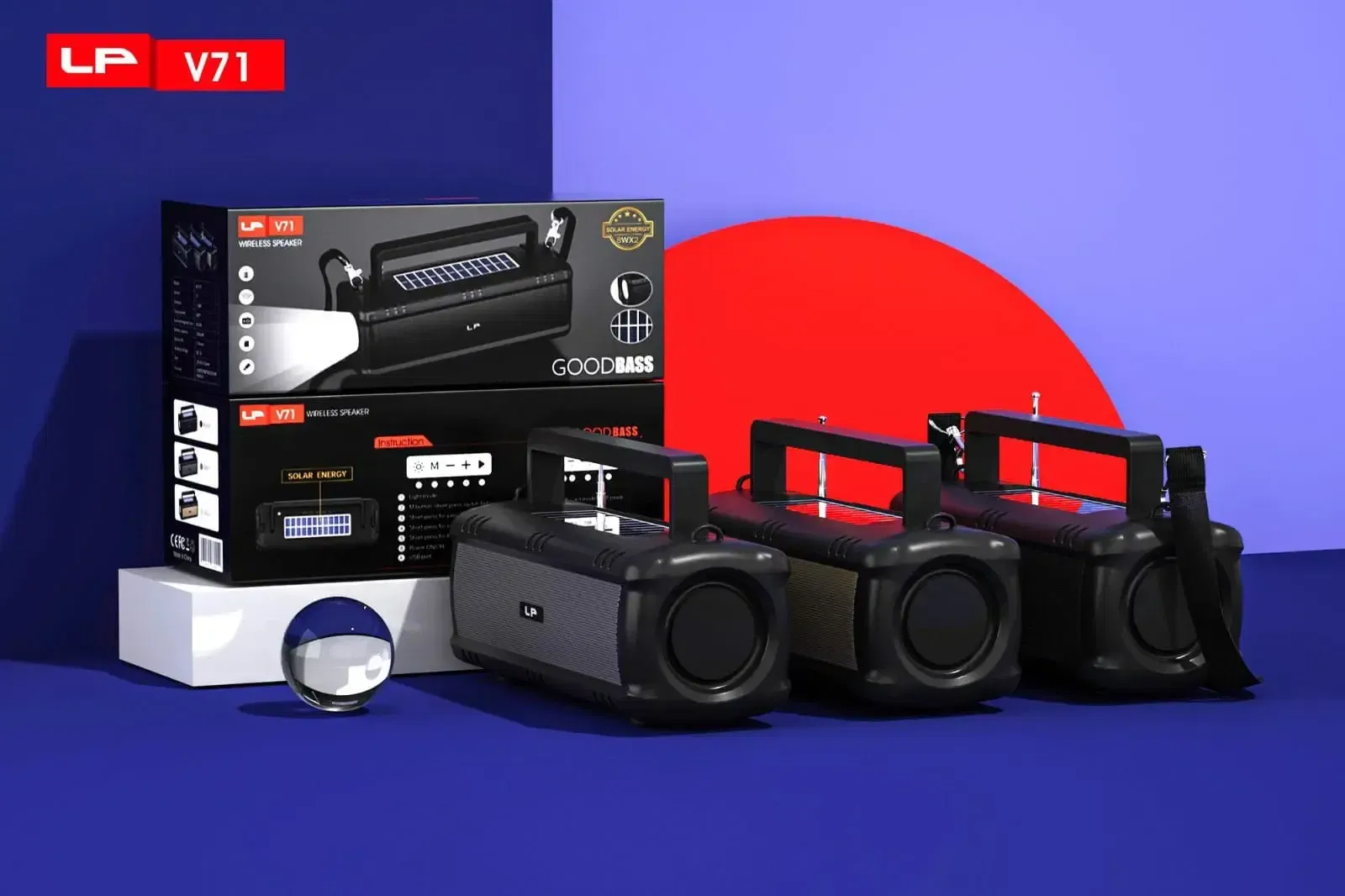 Product image of LP V-71 Solar Charge Bluetooth Wireless Speaker