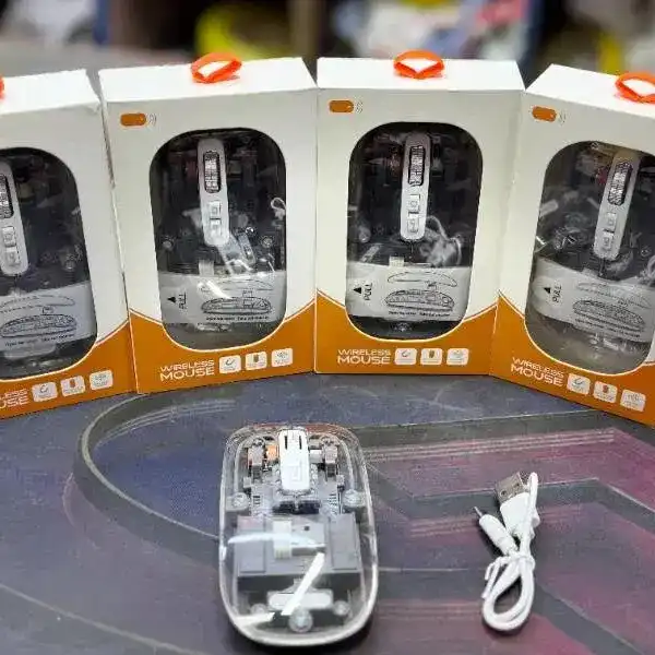 Product image of Transparent mouse Bluetooth Wireless With Type c charging port.