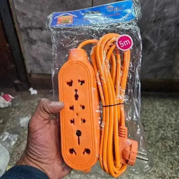 Product image of Yellow Multiplug 5 meter wire - 4 Socket Extension Board/Extension cord
