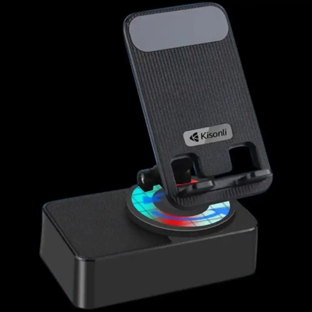 Product image of Kisonli Bluetooth M-1 Speaker Bluetooth M-1 Phone Holder 360° Foldable Mobile RGB lights