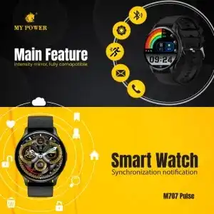 Product image of M707 pulse Mypower smartwatch Amoled round display with Bluetooth calling