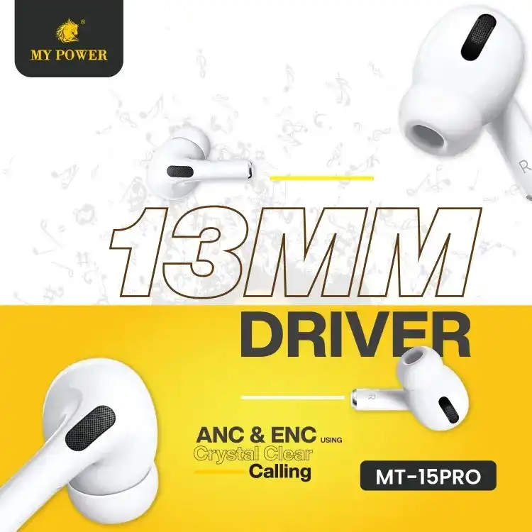 Product image of ANC + ENC Wireless Bluetooth 5.3 Earbuds with 20H Backup