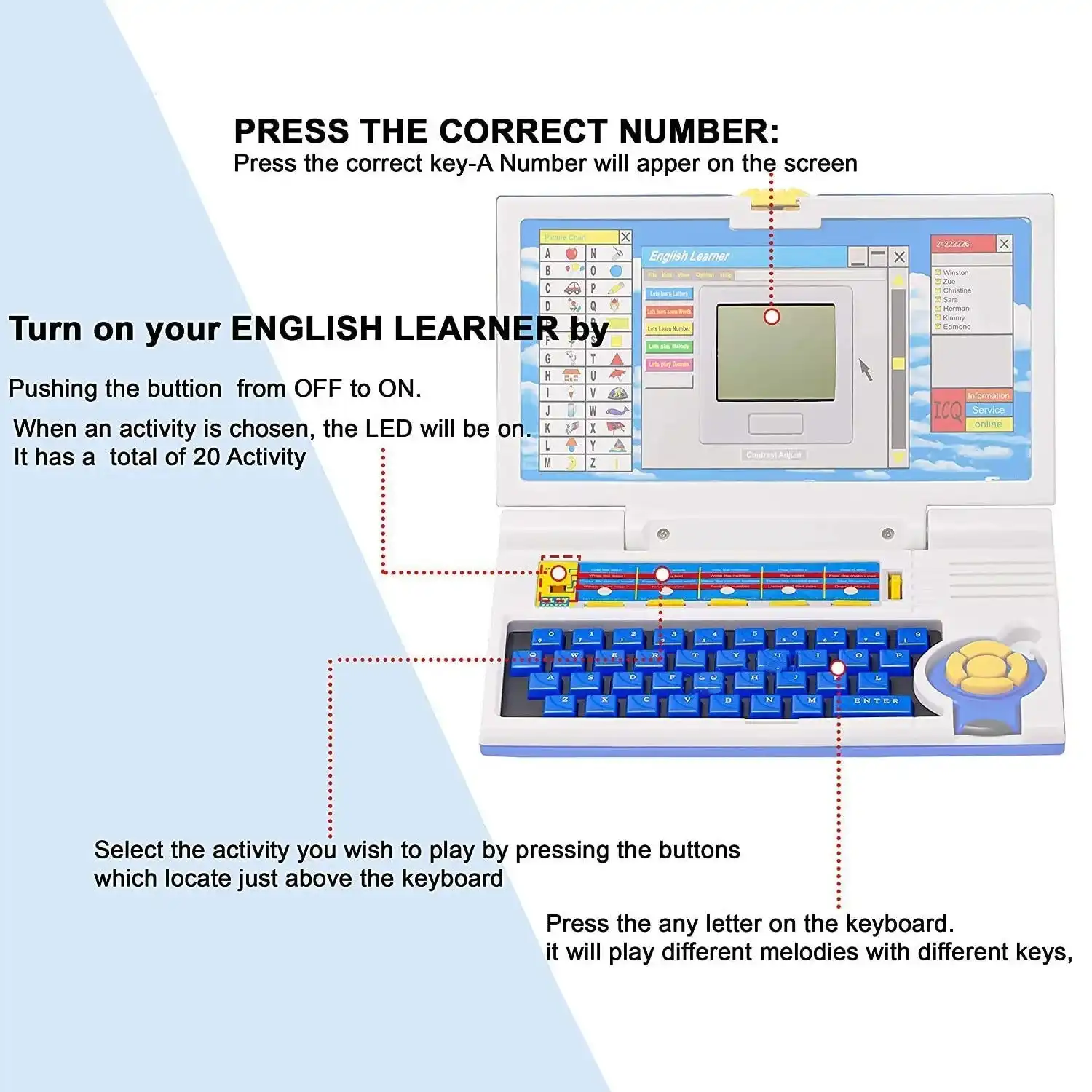 Product image of English Learner Educational Laptop Toy – 20 Learning Activities