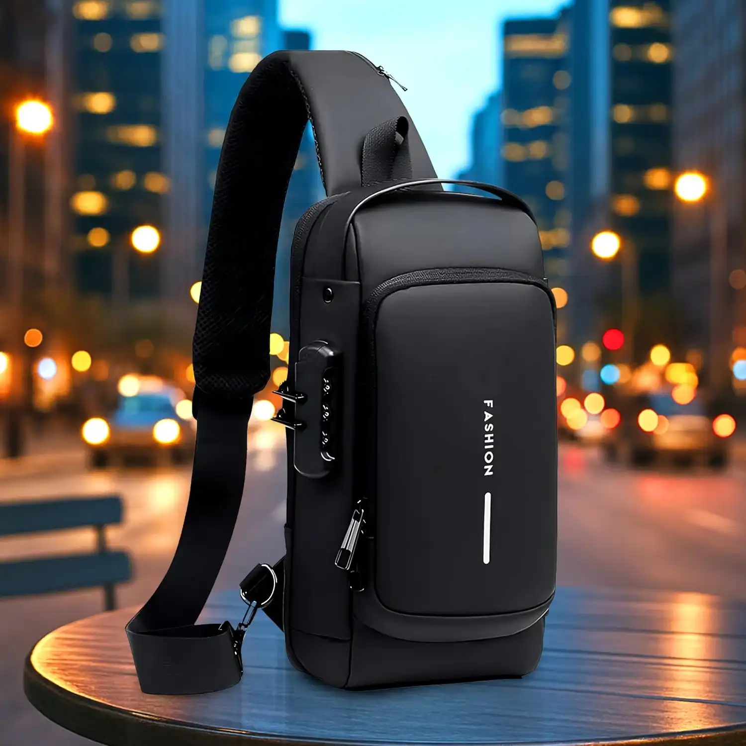Product image of Trendy Anti-Theft Crossbody Sling Bag with USB Charging Port (1 Pc)