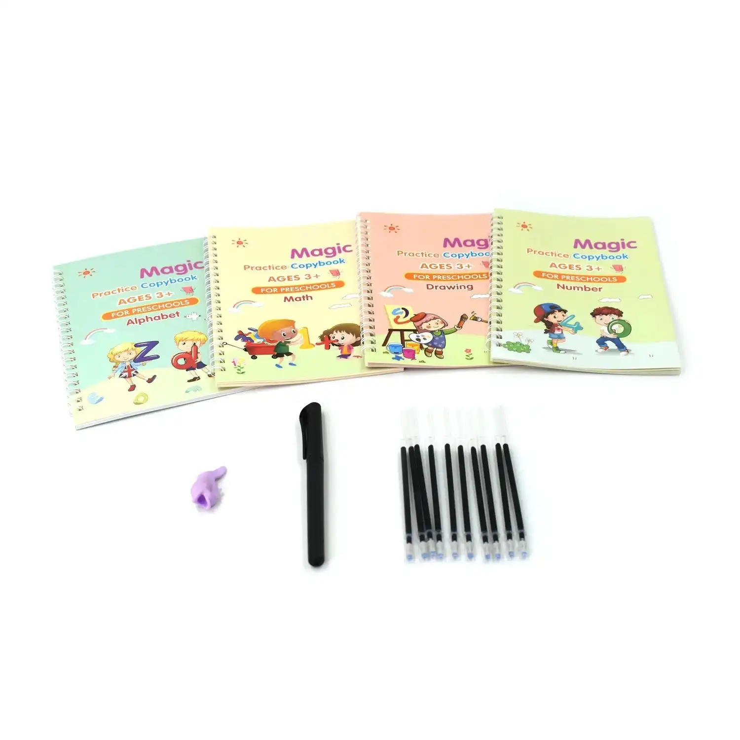 Product image of 4 Pc Magic Copybook widely used by kids, children’s and even adults also to write down important things over it while emergencies etc